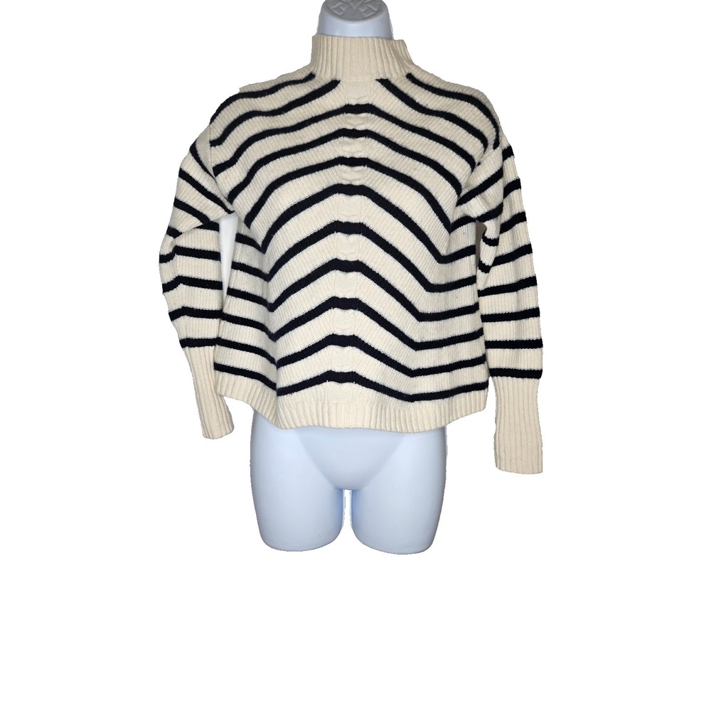 Vineyard Vines XS Merino Wool Striped Mock‎ Neck Sweater Nautical Preppy 2E0896